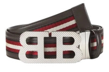 Load image into Gallery viewer, Bally 6232393 Mirror B Reversible Leather Striped/Brown Belt EU 80/US 32 MSRP $450
