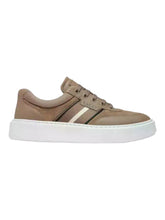Load image into Gallery viewer, Bally Cruise 6310053 Men's Deep Sepia Stripe-Detail Leather Sneakers MSRP $685
