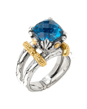 Load image into Gallery viewer, Konstantino Anthos Sterling Silver 18k Yellow Gold &amp; Spinel Ring DMK2158-478 S7

