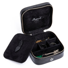 Load image into Gallery viewer, Rapport London Director's Range Leather Small Cufflink Box in Black - D336
