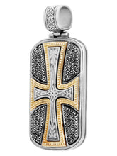 Load image into Gallery viewer, Konstantino Silver, 18K &amp; Diamond Gold Cross Pendant &amp; Chain MEMK5057-110 MSRP $3200

