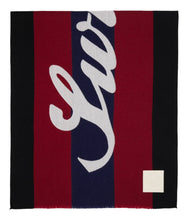 Load image into Gallery viewer, Bally 6302880 Wool Jacquard Scarf In Red &amp; Navy MSRP $325
