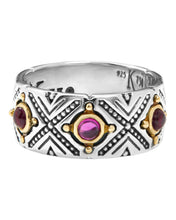 Load image into Gallery viewer, Konstantino Dome Sterling Silver 18k Gold and Corundum Ring DKJ974-538 S8 MSRP $520
