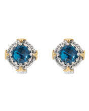 Load image into Gallery viewer, Konstantino Anthos Sterling Silver &amp; 18K Yellow Gold Blue Spinel Earrings SKMK3218-478 MSRP $550
