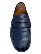 Load image into Gallery viewer, Bally Warno 6220105 Men&#39;s Dark Navy Perforated Loafers Leather MSRP $495
