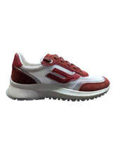 Load image into Gallery viewer, Bally Demmy 6302481 Women&#39;s Heritage Red/White/Silver Leather Sneakers MSRP $630
