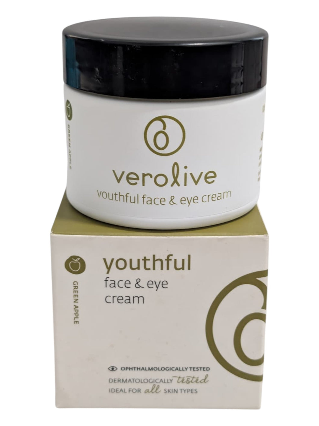 Verolive Green Apple Youthful Face & Eye Cream 1.69 oz / 50 m - Made in Greece