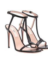 Load image into Gallery viewer, Bally Natalia 6303040 Strappy Black Grained Leather Sandals MSRP $790

