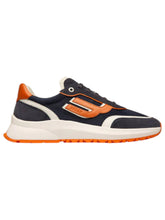 Load image into Gallery viewer, Bally Demmy 6300211 Men&#39;s Midnight/White/Orange Leather Sneakers MSRP $630
