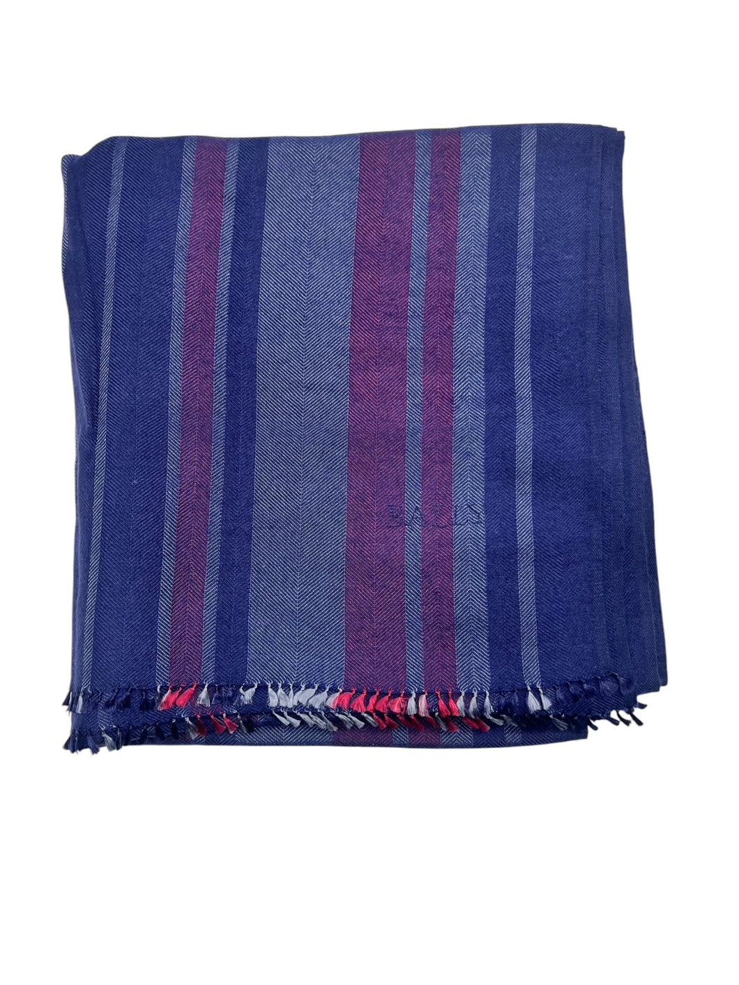 Bally 6233603 Men's Navy Blue Silk & Wool Embroidered Scarf MSRP $260