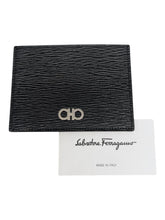 Load image into Gallery viewer, Salvatore Ferragamo Men's 705069 Gancini Black&amp;Blue Credit Card Holder MSRP $295
