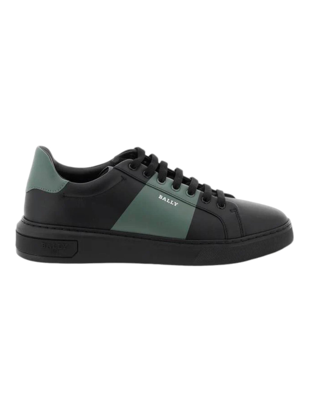 Bally Mitty 6302765 Men's Black/Sage Calf Plain Leather Sneakers MSRP $600