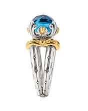 Load image into Gallery viewer, Konstantino Anthos Sterling Silver 18k Yellow Gold &amp; Spinel Ring DMK2158-478 S7
