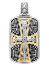 Load image into Gallery viewer, Konstantino Silver, 18K &amp; Diamond Gold Cross Pendant &amp; Chain MEMK5057-110 MSRP $3200

