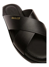 Load image into Gallery viewer, Bally Jair 6238051 Men&#39;s Black Calf Plain Leather Sandals MSRP $383
