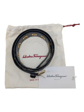 Load image into Gallery viewer, Salvatore Ferragamo Women's 677343 Gancini Black Leather Belt Size 95 MSRP $420
