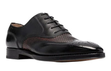 Load image into Gallery viewer, Bally Scalibur 6300437 Men&#39;s Black/Multibrown Plain Leather Oxford Shoes MSRP $1412
