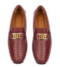 Load image into Gallery viewer, Bally Palan 6300826 Men&#39;s Heritage Red Calf Embossed Leather Loafers MSRP $720
