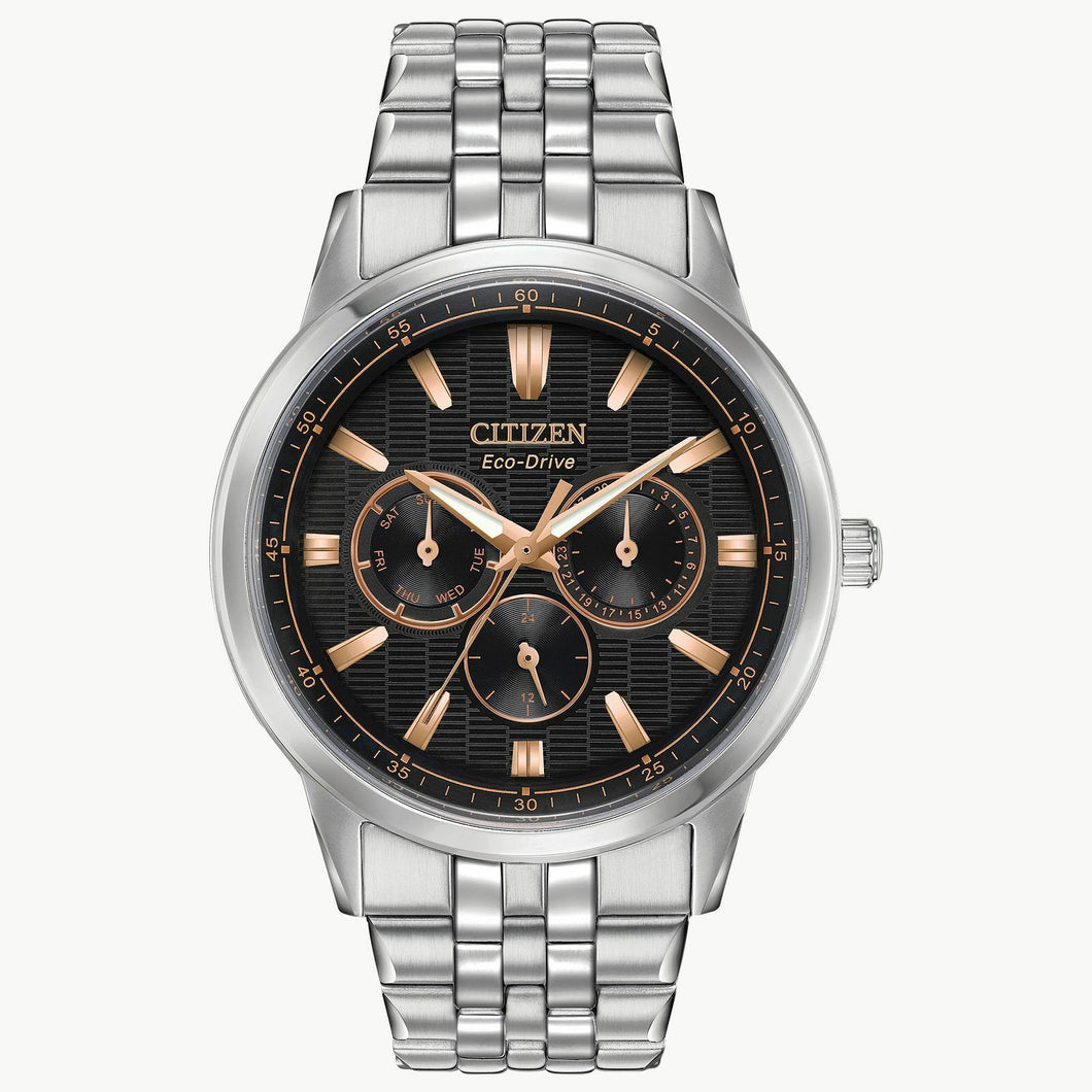 Citizen Eco-Drive Corso Men's Black Dial Bracelet Watch BU2070-55E MSRP $375