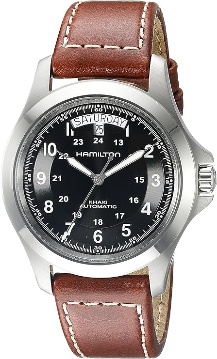 NEW HAMILTON Men's H64455533 Khaki Field King Automatic Watch MSRP $695