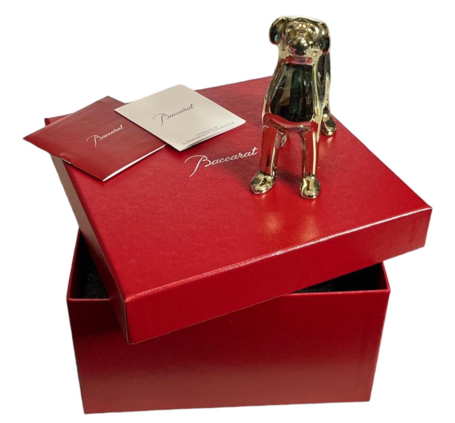 Baccarat 2811251 Zodiac Crystal Gold Dog 2018 Figurine MSRP$ 390