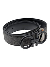 Load image into Gallery viewer, Salvatore Ferragamo Men's Double Gancini 717807 Black/Grey Size 105 MSRP $695
