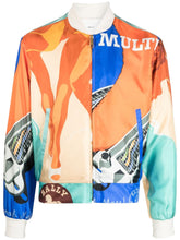 Load image into Gallery viewer, Bally 6304133 Men&#39;s Multicolor Silk Graphic-Print Bomber Jacket MSRP $2150
