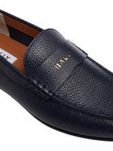 Load image into Gallery viewer, Bally Kelys-U 6306746 Men's Midnight Grained Leather Loafer Shoes MSRP $720
