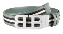 Load image into Gallery viewer, Bally 6303777 Mirror B Reversible Leather Striped/Sage Belt EU 120/US 47 MSRP $450

