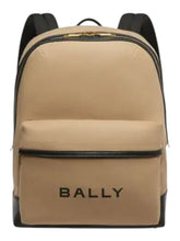 Load image into Gallery viewer, Bally 6304854 Treck Sand &amp; Black Fabric &amp; Leather Backpack MSRP $1240
