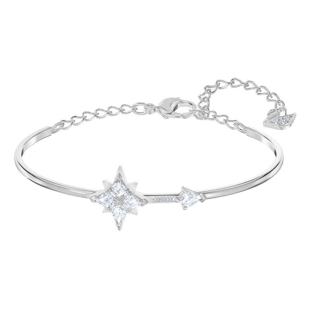 Swarovski Symbolic 5511401 Rhodium Plated & Crystal Bangle Bracelet MSRP $119