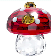 Load image into Gallery viewer, Swarovski Crystal Idyllia Mushroom &amp; Ladybugs Figurine 5683436
