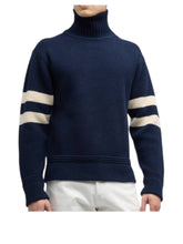 Load image into Gallery viewer, Bally 6305856 Men's Ribbed Ink Wool Turtleneck MSRP $1600
