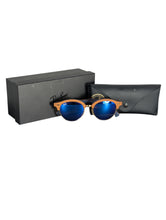 Load image into Gallery viewer, Ray-Ban RB4246M 1180/7Q Clubround Wood Brown Gold Blue Flash 51-19-145

