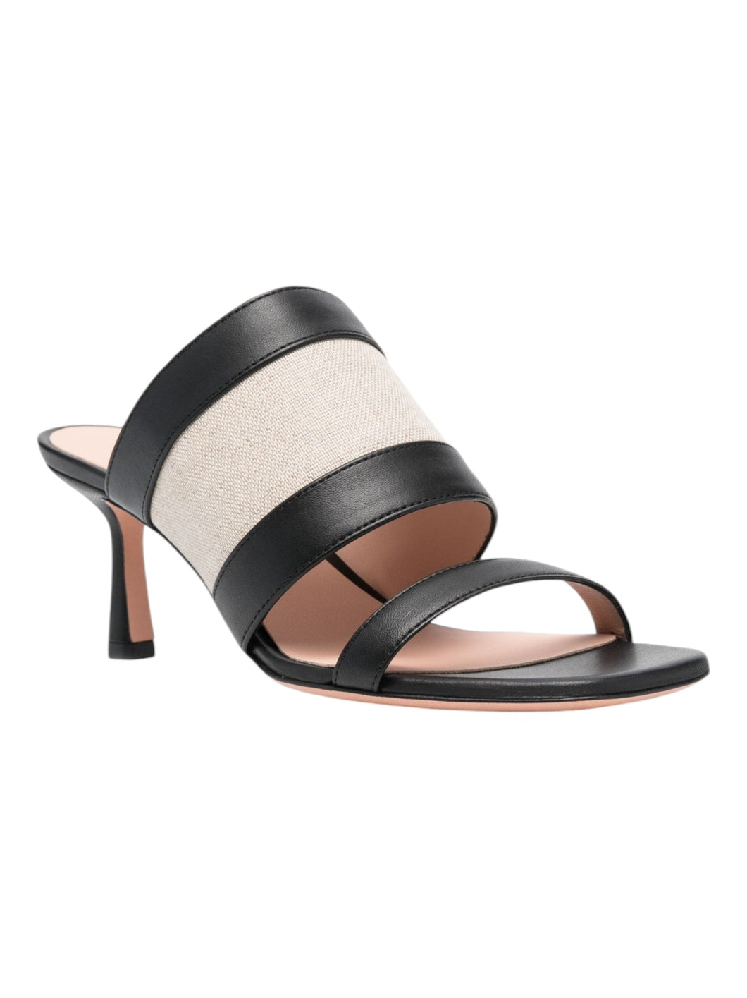 Bally Bianka 6303513 Ladies Two-Tone Black Leather Mules MSRP $700