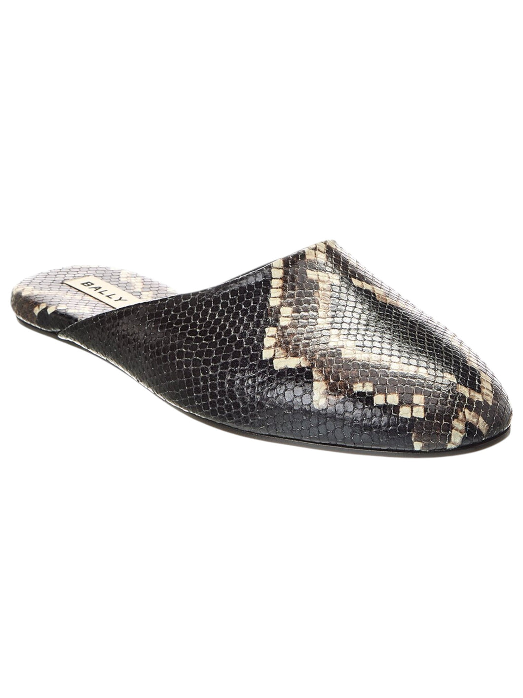 Bally Glebb 6304159 Men's Multiblack Snake-Print Leather Slippers MSRP $750