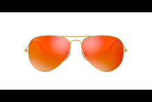 Load image into Gallery viewer, Ray-Ban RB3025 112/69 Matte Gold Aviator Flash Orange Mirror 62-14-135
