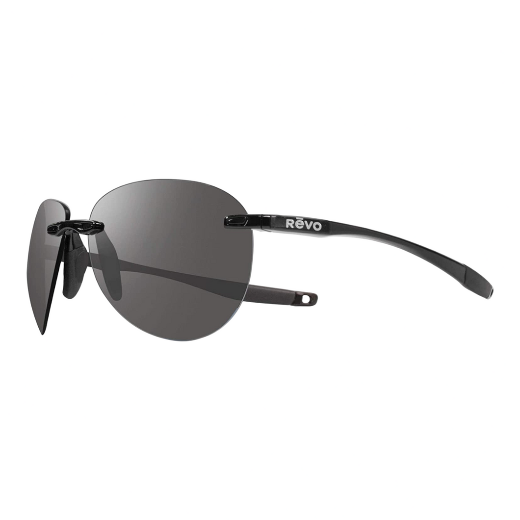NEW REVO Men's Descend A Black Graphite Polarized Aviator Sunglasses MSRP $219