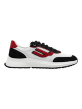 Load image into Gallery viewer, Bally Demmy 6300078 Men&#39;s Black/White/Red Fabric &amp; Leather Sneakers MSRP $630
