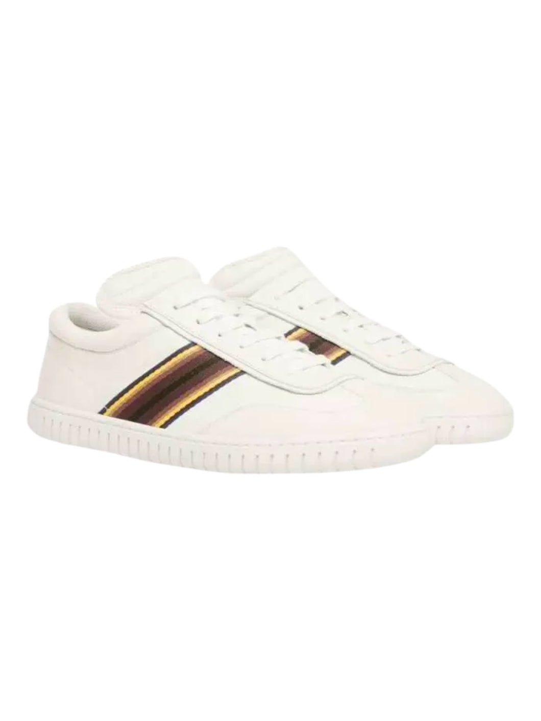 Bally Parrel 6304697 White Ribbon Leather Low-Top Sneakers MSRP $650
