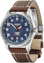 Load image into Gallery viewer, Victorinox Airboss 24887 Automatic Blue Dial Brown Leather Strap Watch 42mm
