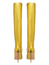 Load image into Gallery viewer, Bally Barbra 6304423 Women&#39;s Gold Laminated Knee High Leather Boots MSRP $1850
