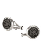 Load image into Gallery viewer, Montblanc 114765 Men's Shakespeare Round Black Cufflinks MSRP $400
