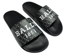 Load image into Gallery viewer, Bally Sabrio 6301209 Men&#39;s Multiantracite/Black Rubber Slide Sandals $249
