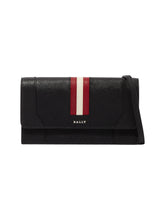 Load image into Gallery viewer, Bally Stafford 6219390 Women&#39;s Black Leather Chain Wallet MSRP $640
