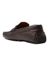 Load image into Gallery viewer, Bally Pivial 6303271 Men's Ebano Grained Leather Loafers MSRP $670
