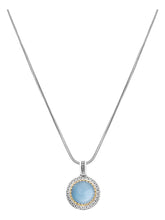 Load image into Gallery viewer, Konstantino Dome Silver 18k Blue Spinel MOP Pendant &amp; Chain MEKJ732-628 MSRP $830

