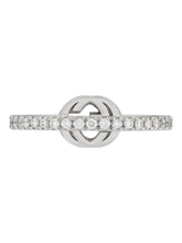 Load image into Gallery viewer, Gucci 18K White Gold Diamond Interlocking G Ring YBC6791130010 Size 6.75 MSRP $2700
