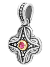 Load image into Gallery viewer, Konstantino Dome Silver 18k Gold &amp; Corundum Pendant &amp; Chain MEKJ731-538 MSRP $280
