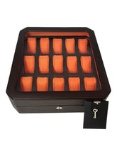 Load image into Gallery viewer, Wolf 458506 Windsor 15 Piece Watch Box in Brown &amp; Orange MSRP $405
